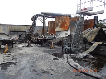 Tank Farm and Pipe Bridges Destroyed by Fire