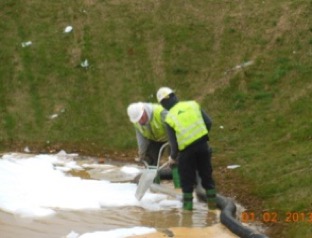 Foam Recovery at Landfill Detention Pond Ball Ground GA