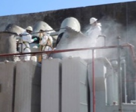 Steam Cleaning 250 MW Transformer after Fire Columbus Georgia