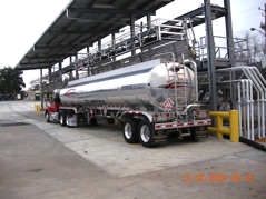 tanker loading rack at lubricant manufacturing plant
