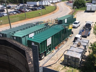 temporary mobile equalization system at food manufacturing wastewater treatment plant