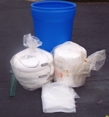 Spill Kit with Sorbent Boom, Sweeps, and Pads